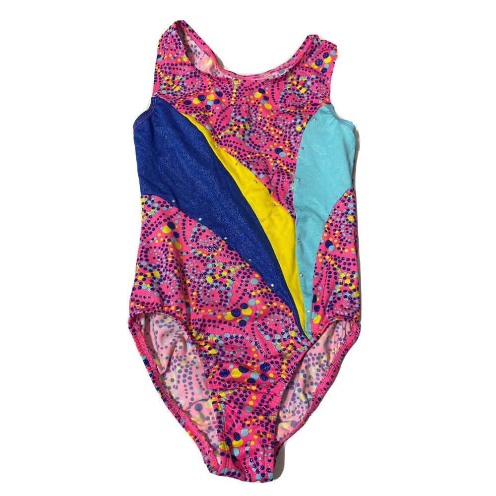 Jacques Moret Active Girl Gymnastics Dance Leotard Pink Size L (12/14) 4198